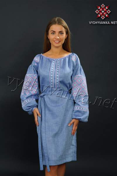 Лляна сукня з вишивкою дизайнерська, арт. 4145