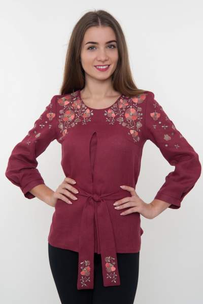 Вышитая блуза с цветами (вышиванка) арт. 4190
