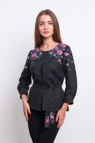 Блуза с цветочной вышивкой (вышиванка) арт. 4171